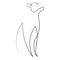 Minimalist lioness line art logo. Vector illustration.