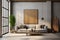 Minimalist loft environment with a canvas mockup, 3D rendered