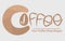 Minimalist logo coffee shop brown flat