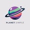 Minimalist logo design for Planet Simple company, showcasing a modern and clean aesthetic, Location Planet Simple Logo, minimalist