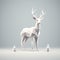 Minimalist Low Poly Deer In Monochromatic Pine Forest