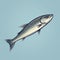 Minimalist Mackerel: Subtle Realism Fish Vector Illustration