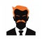 Minimalist Manager Icon: Orange Hair And Mustache Logo
