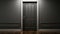 Minimalist Marvel: the Subtle Beauty of the Black Door in an Empty Dark Room, Generative AI