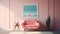 Minimalist Mid-century Pink Sofa: Serenity And Calm In Contemporary Candy-coated Style