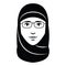 Minimalist Middle Eastern Woman Face Isolated