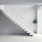 Minimalist modern white stairs. Created with generative AI.