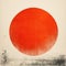 Minimalist Monotype Print: Red Sun By Toni Morrison