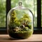 Minimalist Mossy Terrarium in Tranquil Setting