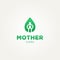 Minimalist mother or family care line art logo template vector illustration design. simple people care logo concept