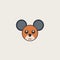 Minimalist Mouse Head Logo Design In Surreal Emotive Style