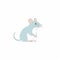 Minimalist Mouse Illustration: Cute Grey And Blue Rat Style Icon
