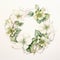 Minimalist Neoclassicism Watercolor Wreath With White Flowers