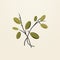 Minimalist Olive Plant Illustration With Earthy Colors