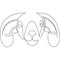 Minimalist one line male sheep Icon. Line drawing ram tattoo. Ram goat Vector Illustration. Single line drawing of