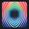 Minimalist Op Art App Icon With Rainbow Striped Swirls
