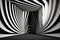 Minimalist optical illusion wallpaper with clean and straight black and white stripes and curves