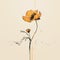 Minimalist Orange Flower Illustration: Nostalgic And Delicate Still-life Art