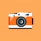 Minimalist Orange Retro Camera Flat Vector Illustration For Vfxfriday