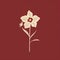 Minimalist Orchid Illustration On Maroon Background