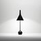 Minimalist Oriental Table Lamp With Silhouette Lighting On White Background