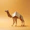 Minimalist Origami Camel: Playful 3d Concept Art With Clean Lines