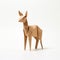 Minimalist Origami Deer On White Background
