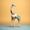 Minimalist Origami Giraffe: Geometric Style 3d Render