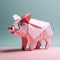 Minimalist Origami Pig Composition