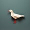 Minimalist Origami Seagull Illustration With Organic Symmetrical Design