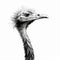 Minimalist Ostrich Head Silhouette Sketch With A Single Pencil Stroke