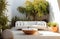 Minimalist Outdoor Patio With Sleek Furniture And Potted Plants Minimalist Interior Design. Generative AI
