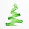 Minimalist painting of Christmas tree on white