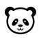 Minimalist Panda Bear Icon On White Background
