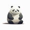 Minimalist Panda Bear Illustration On White Background
