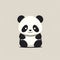 Minimalist panda illustration. Cartoon style design with character isolated on a plain background.