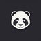 Minimalist Panda Logo On Dark Background
