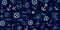 Minimalist pattern with anchors, ship wheels, and compasses, navy blue and white color scheme