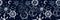 Minimalist pattern with anchors, ship wheels, and compasses, navy blue and white color scheme