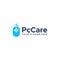 minimalist PcCare plus medical oval logo design