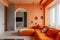 Minimalist Peach Interior Design - Elegant Simplicity