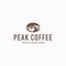 Minimalist PEAK COFFEE bean mountain logo design
