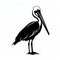 Minimalist Pelican Silhouette: Clean Design With Black Color
