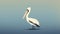 Minimalist Pelican On Water: Detailed Cartoon Artwork