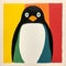 Minimalist Penguin Artwork: Multicolor Safari Animal For Nursery Room