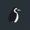 Minimalist Penguin Silhouette Vector Illustration On Black Background