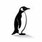 Minimalist Penguin Silhouette On White Background