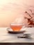 Minimalist photo features a warm tea cup