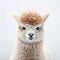 Minimalist Photography Of A Cute Alpaca In Light Purple And Beige