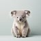 Minimalist Photography Of A Cute Koala In Light Teal And Light Gray